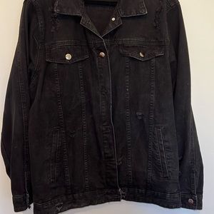 Distressed Fashion Nova Oversized Denim Jacket